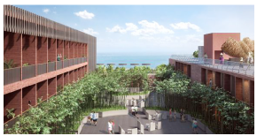 The building is an oceanfront hub of activity, a radical playground designed to let imagination take the lead.