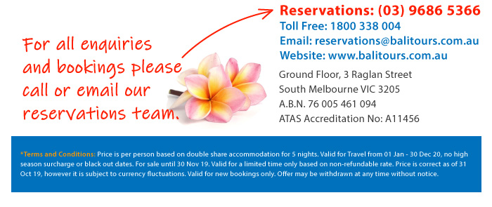 For Enquiries and Bookings Contact Reservations on (03)96865366